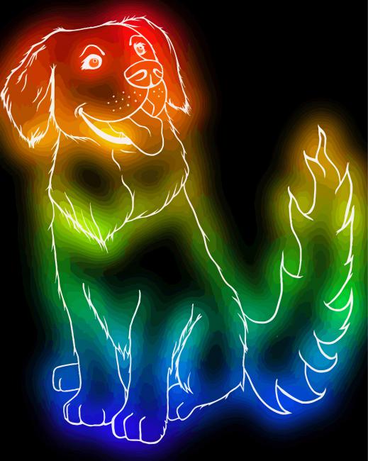 Colorful Neon Dog - Diamond Painting - Diamond Painting Kit USA